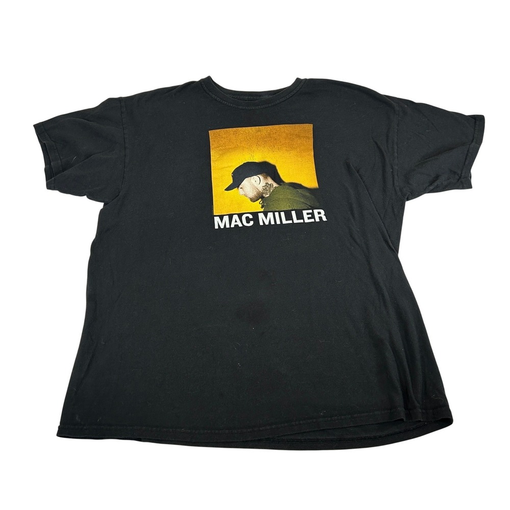 Mac Miller Graphic T-Shirt Mens XL Black Short Sleeve Cotton Rap Music Merch
